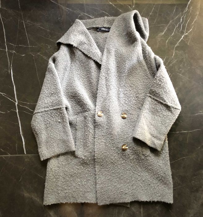 Zara szara kurtka narzutka oversize z kapturem rozm. S 36 stan DB