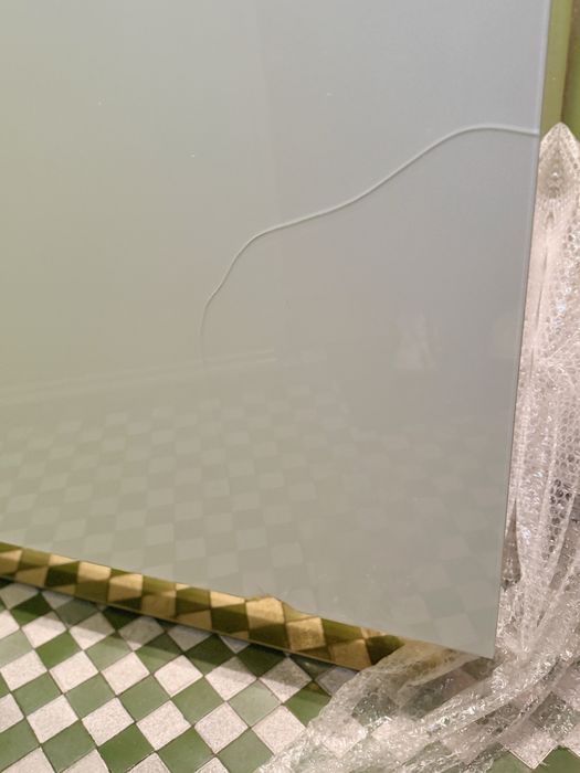 Lada recepcyjna recepcja podświetlana led biała złota