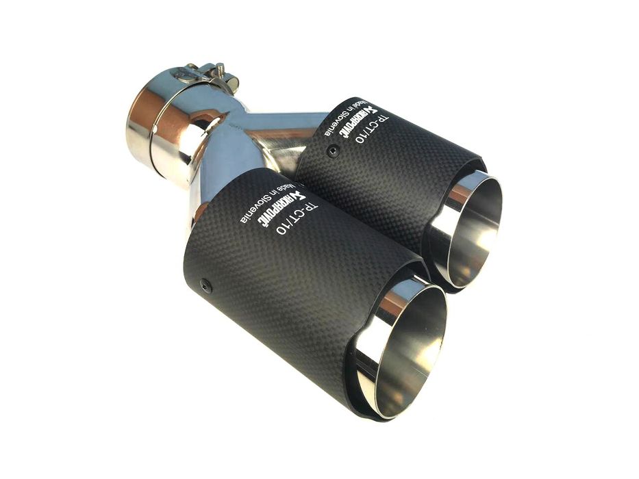 Матовые двойные насадки глушителя Akrapovic BMW 63 мм - 2 х 76 мм