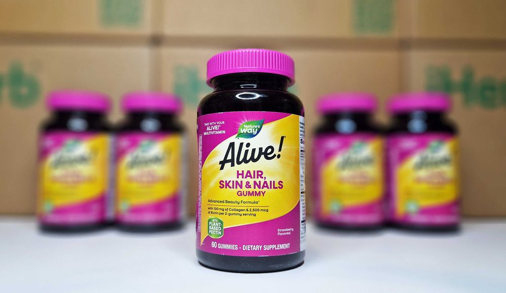 Вітаміни для волосся, шкіри та нігтів Nature's Way Alive 60 жув. табл.