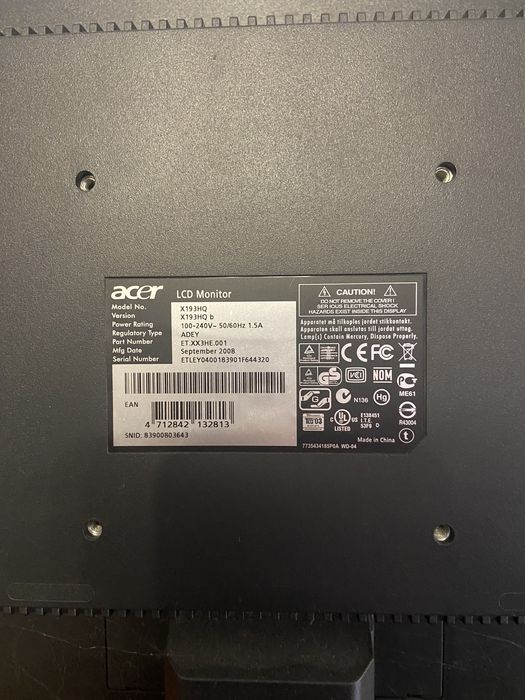 Монитор acer 19” дюймов