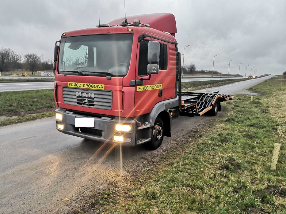 laweta man tg niskopod zagłebienia poszerzana pomoc drogowa autolaweta