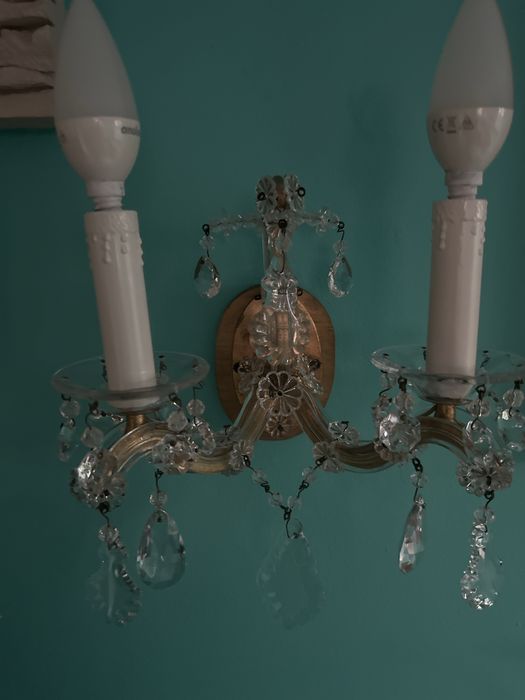 Żyrandol i kinkiety kryształowe