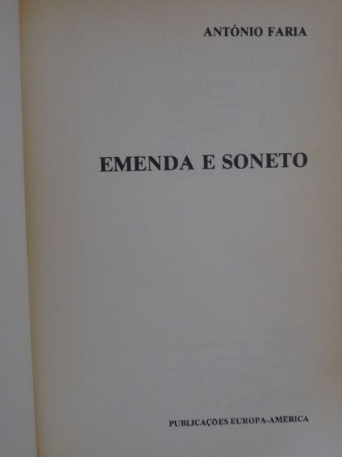 Emenda e Soneto de António Faria