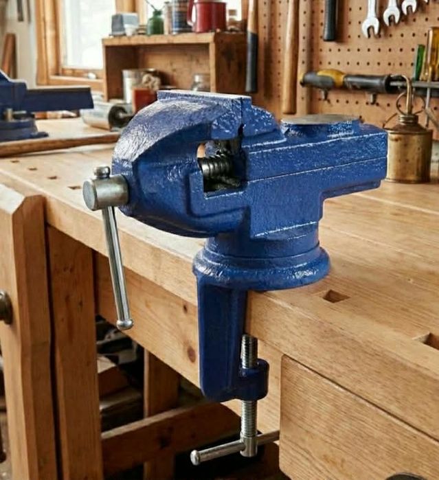 Imadło Ślusarskie Obrotowe 360° z Kowadłem Żeliwne Stołowe Warsztat