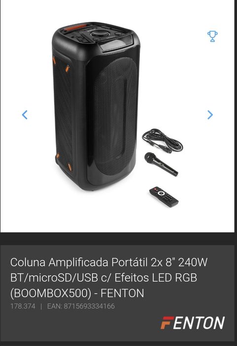 Coluna de som portátil sem fios 240w