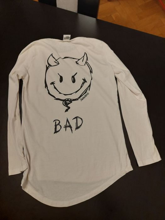 Biała bluzka z długim rękawem Reserved 164 anioł diabeł