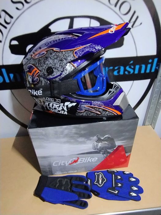 Zestaw CROSS quad hulajnoga Niebieski + rękawice i gogle