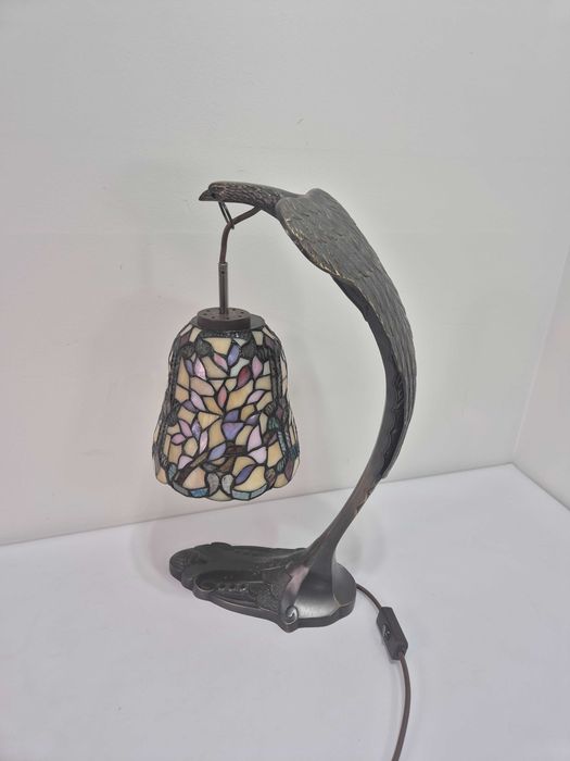 Lampa witrażowa z brązu