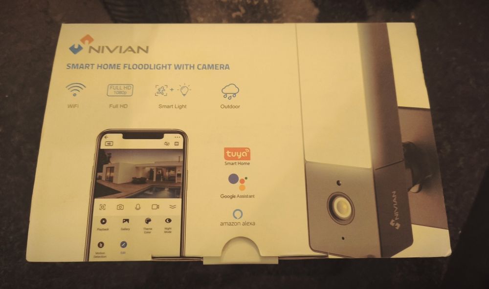 Câmara Wi-Fi Nivian Full HD com Luz e Sensor