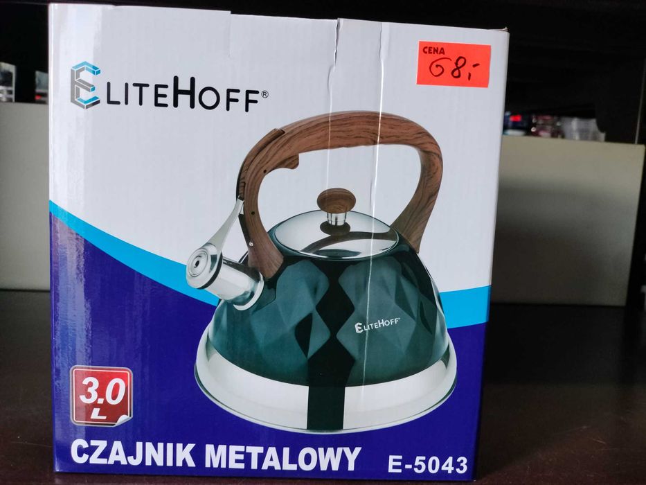 czajnik czarny diament solidny z drewniana rączka automatyczny gwizdek