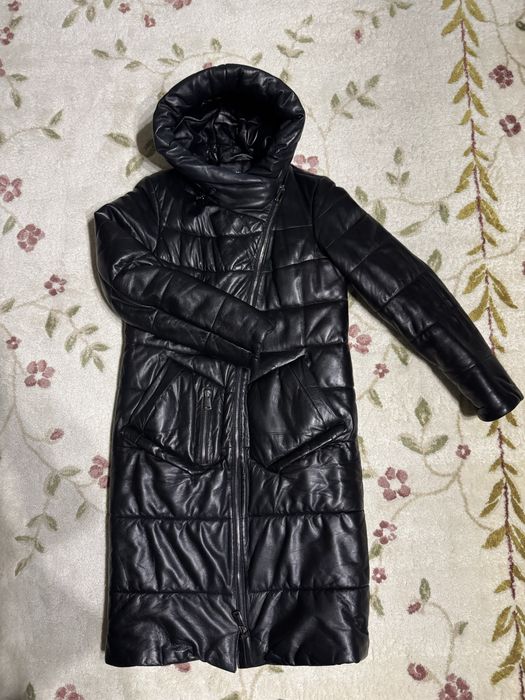 Пальто шкіряне зимове