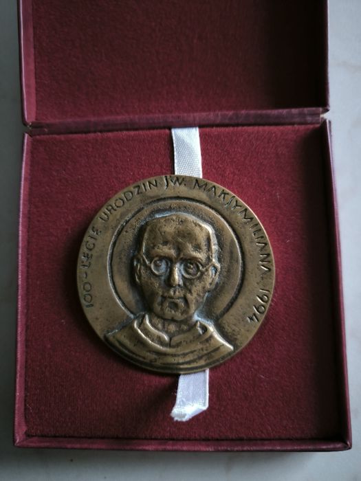 Pabianice , Maksymilian Kolbe , duży medal na 100 lecie urodzin