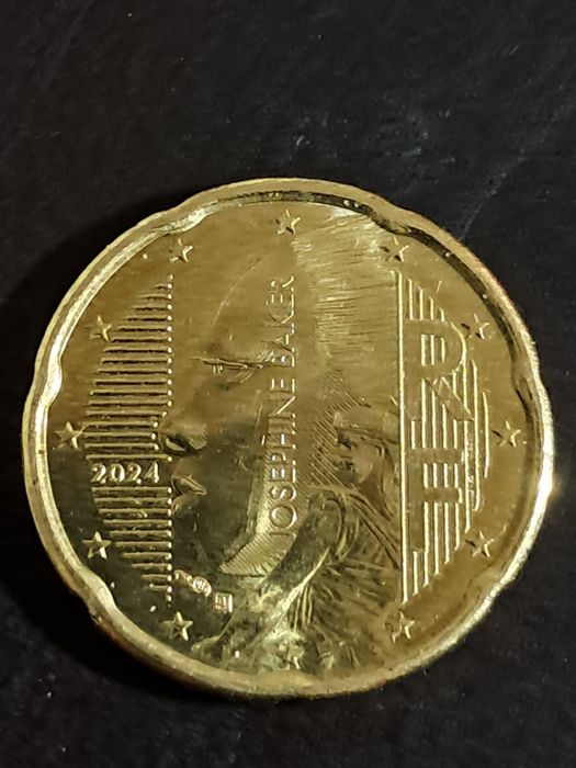 20 centimos Josephine baker cunhadas APENAS 30 MIL moedas