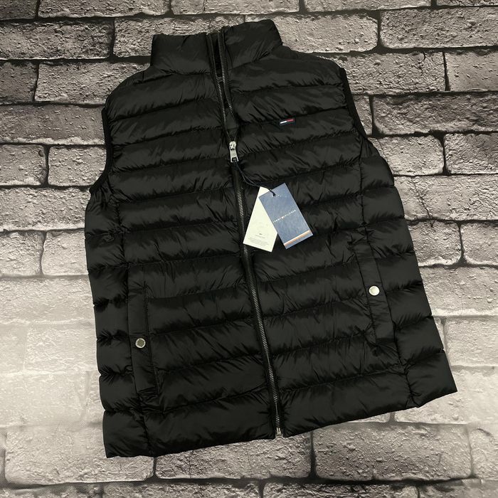 TOMMY HILFIGER Мужская жилетка безрукавка черная без капюшона Размер M