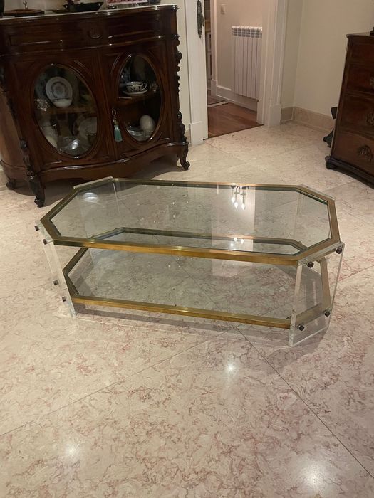 Mesa de centro de vidro vintage