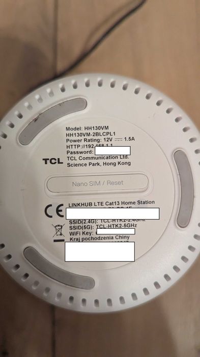 Router 4G  WiFi 5 TCL HH130VM do 600 Mbps