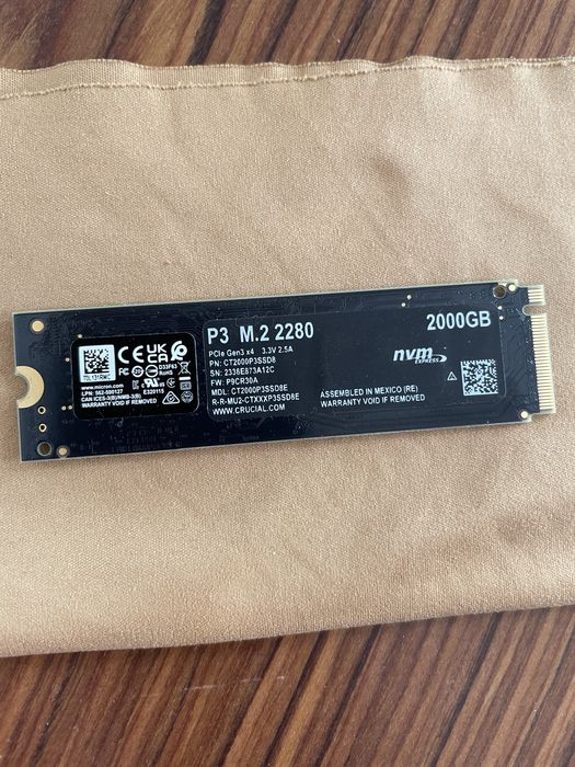 SSD (2tb) Crucial P3 2TB NVMe M.2