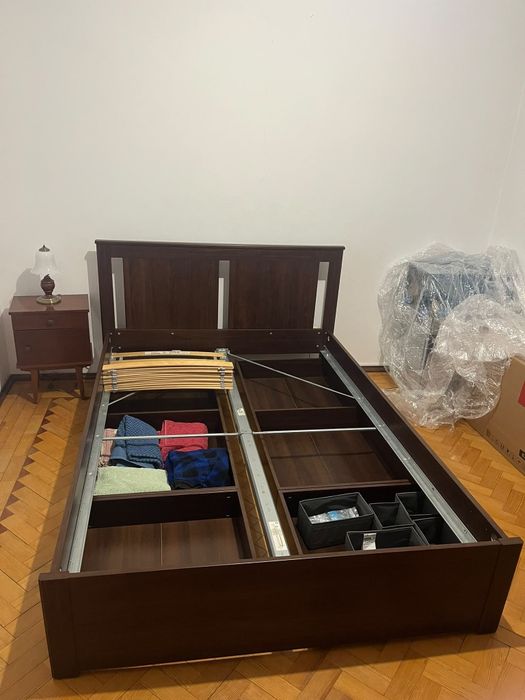 Cama de casal SONGESAND 200x140 com 4 gavetoes  castanho