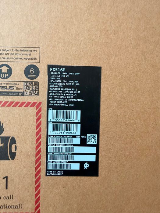 Laptop gamingowy Asus FX516P Tuf Dash F15