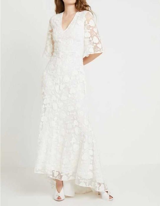 Suknia ślubna L w róże i koraliki