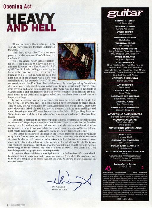 revista Guitar - 50 Heaviest Riffs of All Time - Maio de 1995