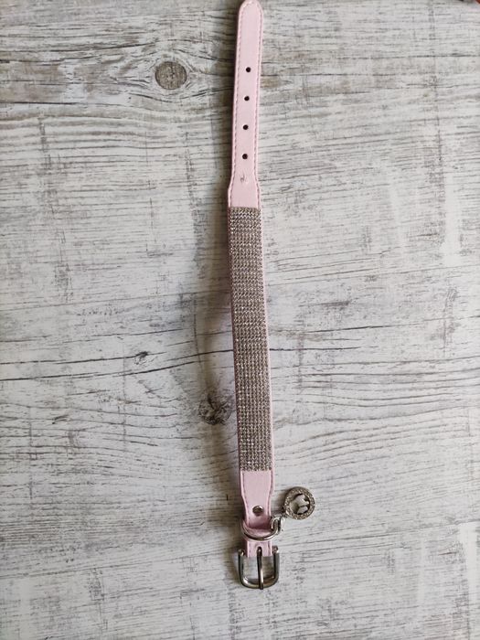 Obroża różowa cekiny długość 39 nowa