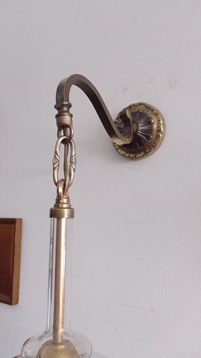 Stary mosiężny kinkiet lampa