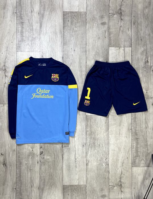 Nike Barca спортивный костюм L размер футбольный синий с принтом
