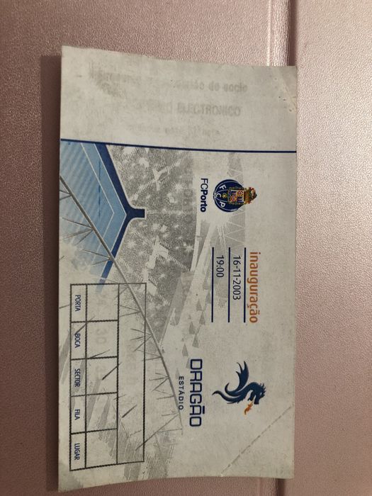 Bilhete inauguração Estádio do Dragão