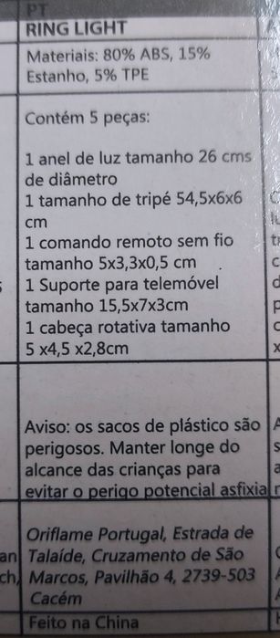 Ring Light Luz Para Selfies com Stand