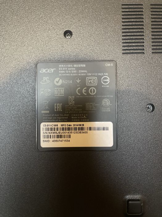 Acer E5 511, hdd 500gb