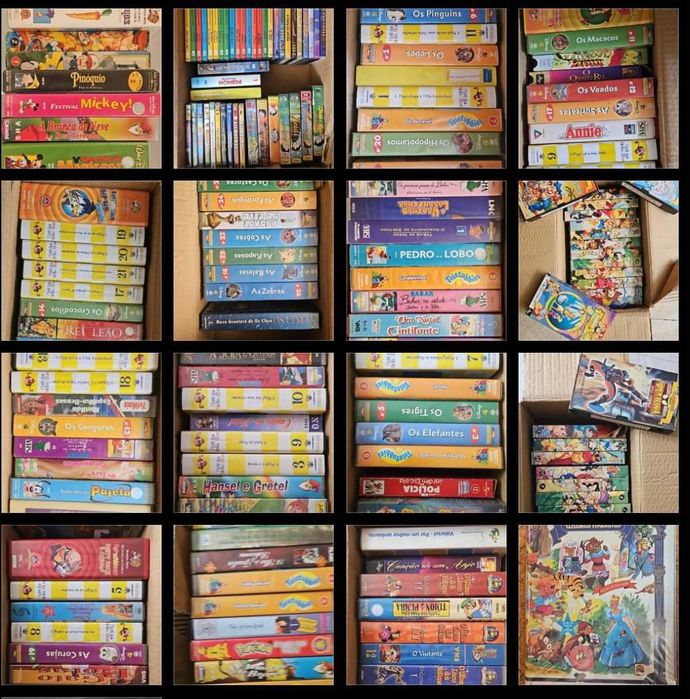 150 VHS e 40 DVD antigos