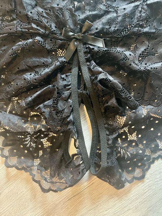 Koronkowe seksowne body czarne S