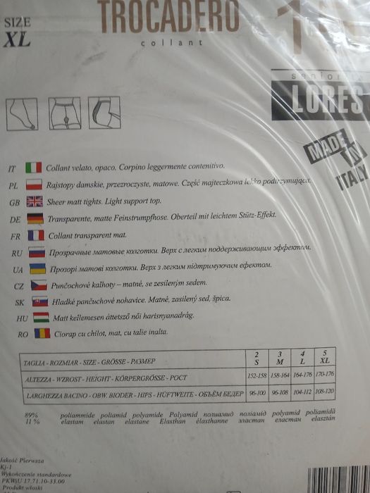 Rajstopy 15 DEN roz. 5-XL  (5 par)  (15)