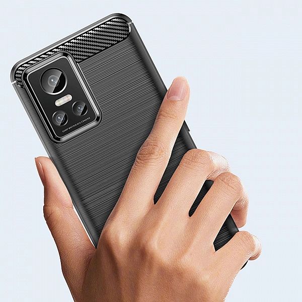 Carbon Case etui Realme GT Neo 3 elastyczny silikonowy karbonowy pokro