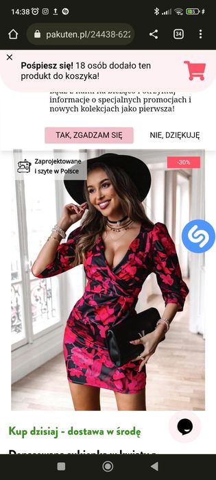 Sukienka w kwiaty s na m