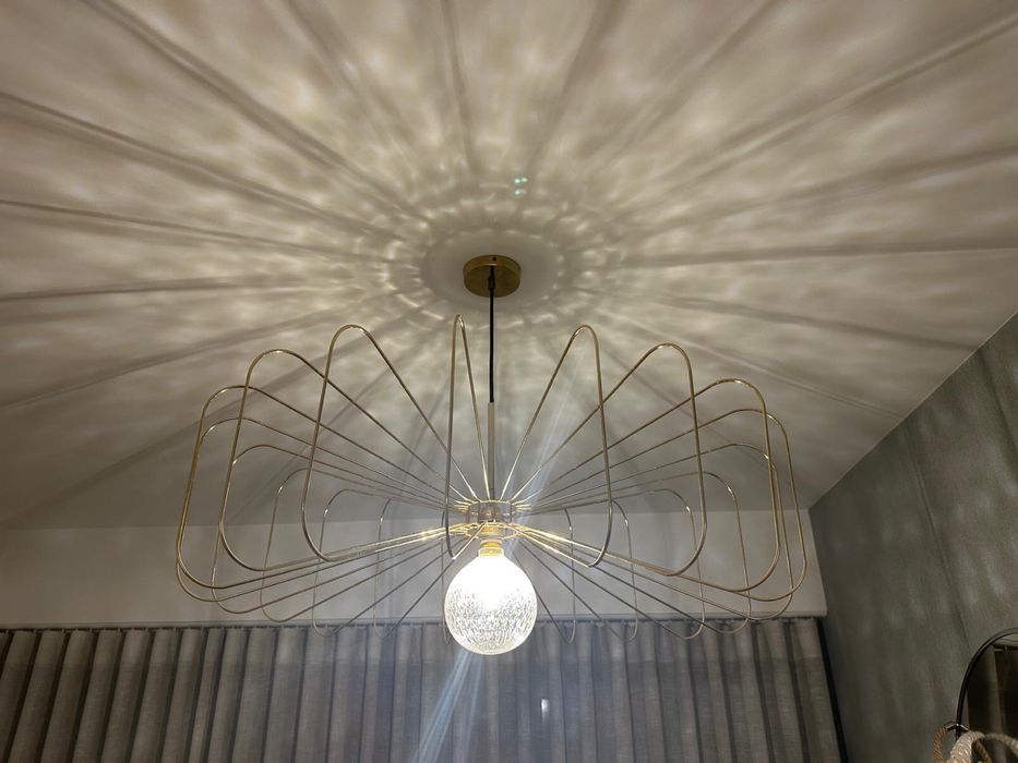 Candeeiro Dourado C/ Lampada LED Decorativa