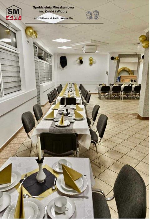 Wynajem sal na wydarzenia, uroczystości, szkolenia, spotkania.