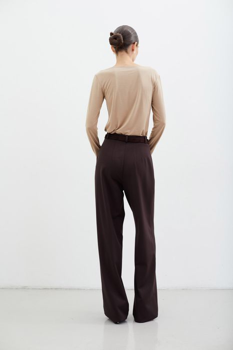 Брюки штани палаццо шоколадні The Lace Modena XL