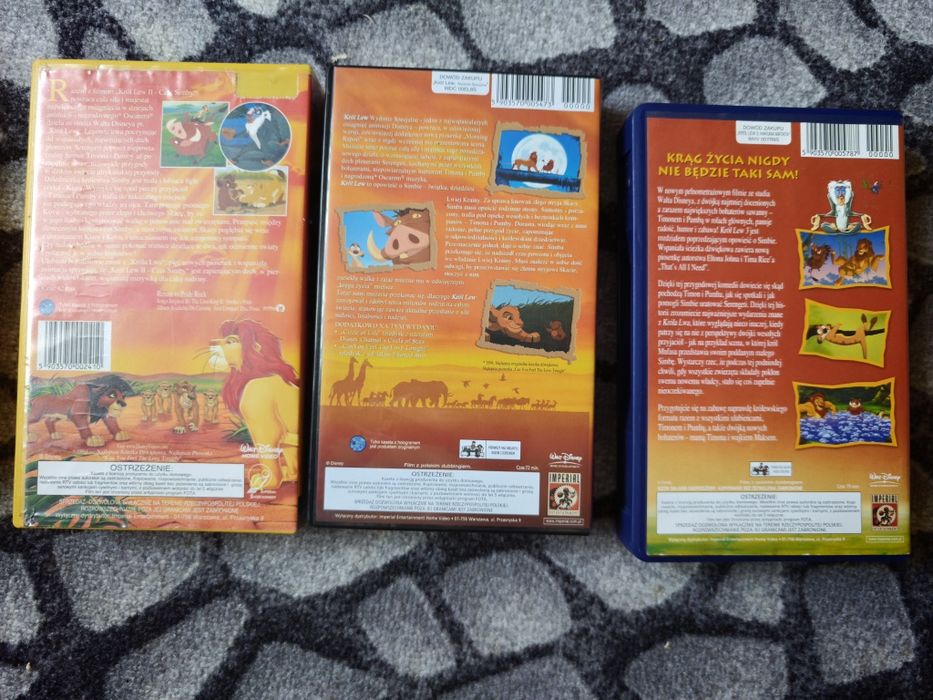 Król lew 1,2,3  vhs