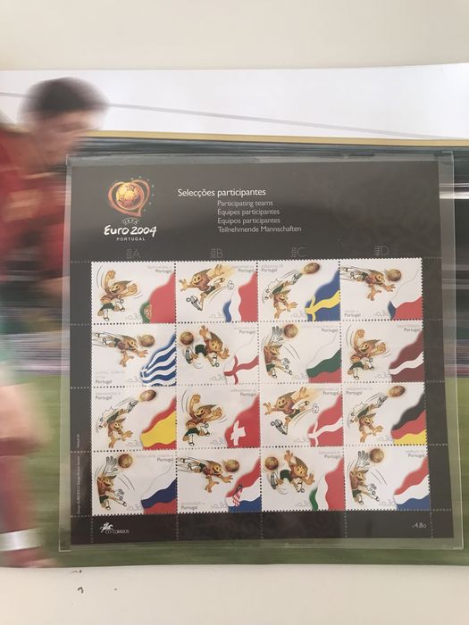 Filatelia - Colecção de 48 Selos Postais relativos ao EURO 2004