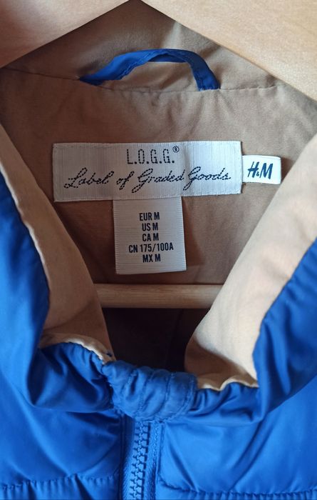 H&M pikowana kamizelka bezrękawnik niebieski