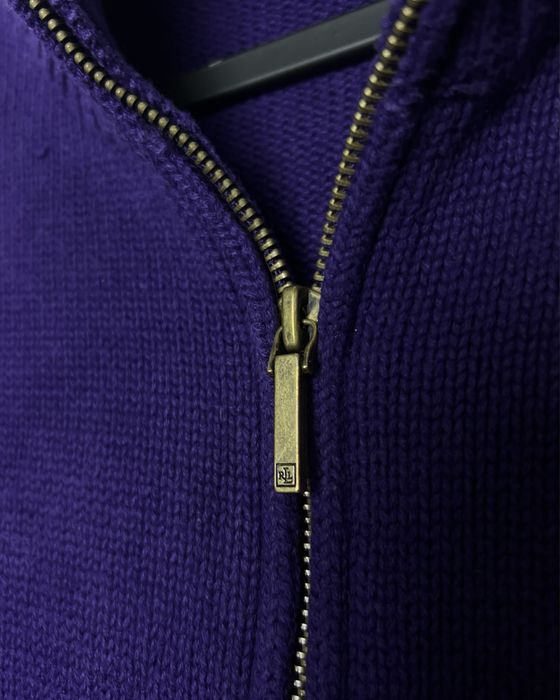 Lauren Ralph Lauren purple turtleneck full zip sweater