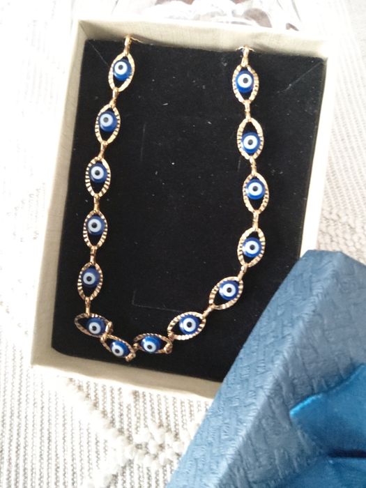 Colar olho turco em azul