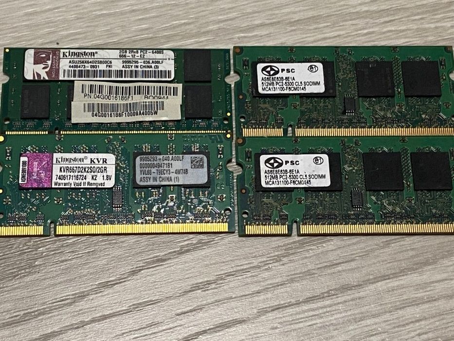 Память оперативная ОЗУ DRAM DDR, DDR2, SODIMM, DIMM
