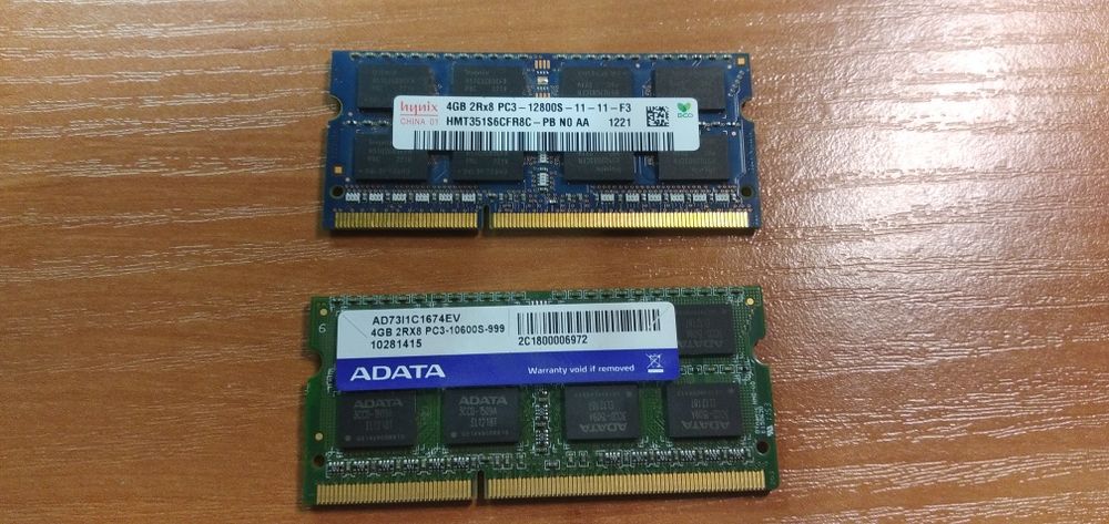 Оперативная память для ноутбука. 8гб, ddr3 2 планки по 4гб.