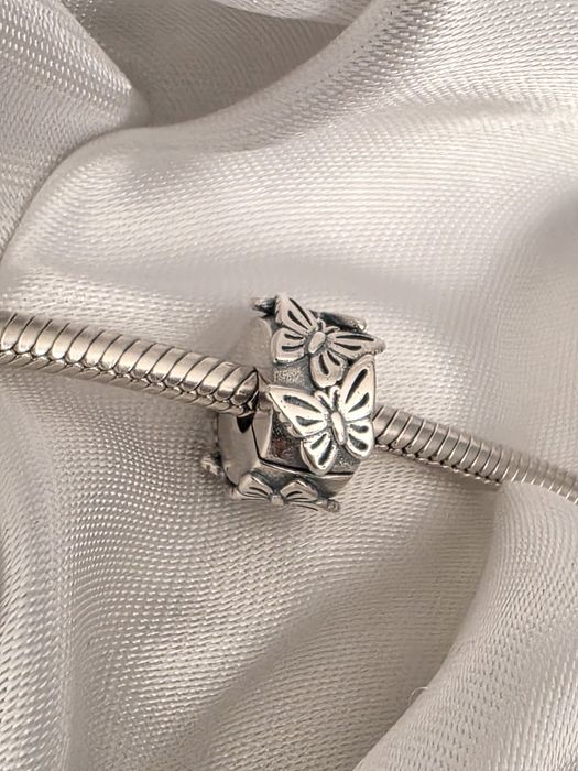 Charms  srebrny klips zawieszka  do pandora bransoletki prezent motyle S925