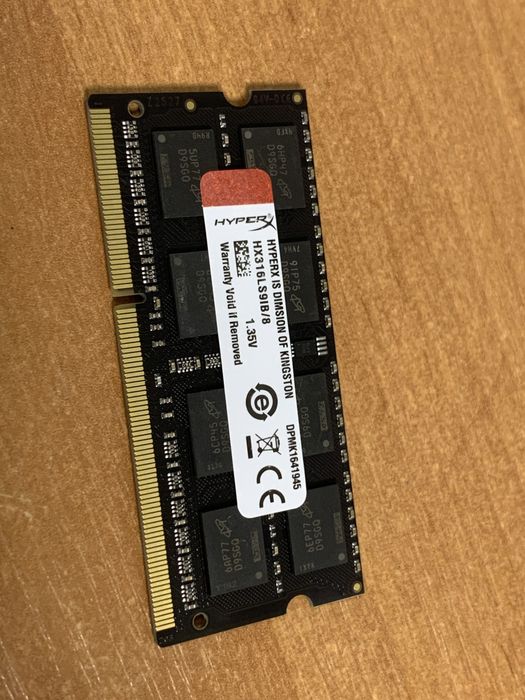 Ddr3 sodimm 8gb  hyper X kingston для нотбука