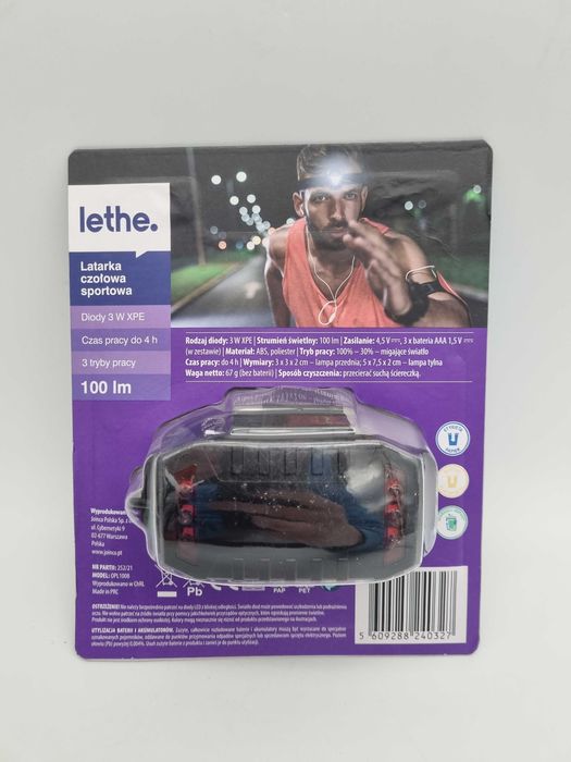 Latarka czołowa sportowa Lethe 100 lm